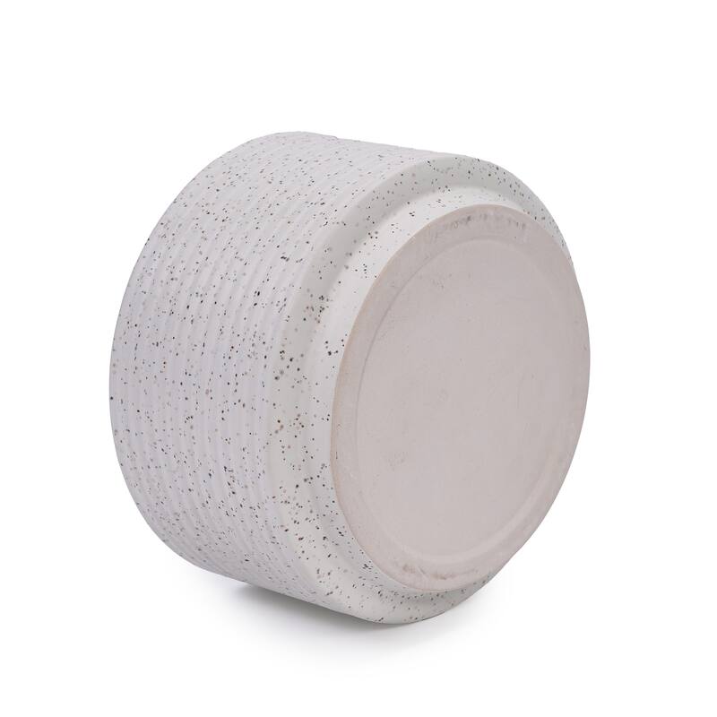 Set of 2 Vertical Ridges Ceramic Aquatic Planters Pot for Hydroponics