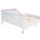 preview thumbnail 9 of 8, White+Pink Full Platform Bed with House-Shaped Headboard, Wooden Cute Bed Frame with Shelf, for Kids Teens, No Box Spring Needed