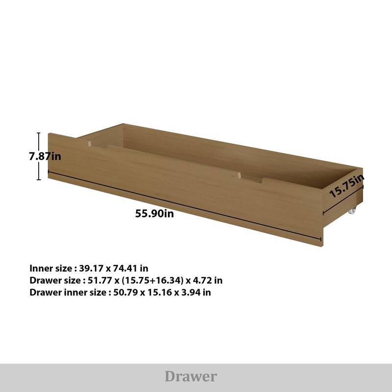 CraftPorch Mid-Century Wooden Canopy Bed