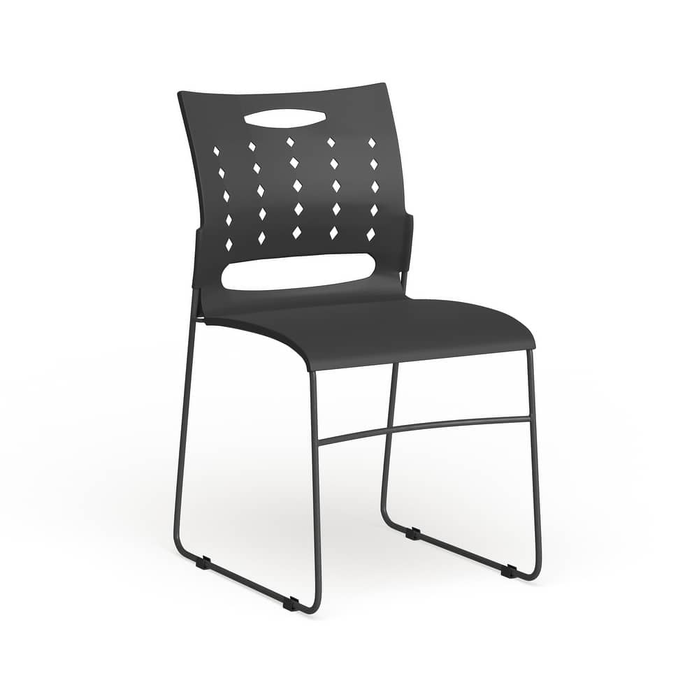 881 lb. Capacity Sled Base Stack Chair with Carry Handle and Air-Vent Back