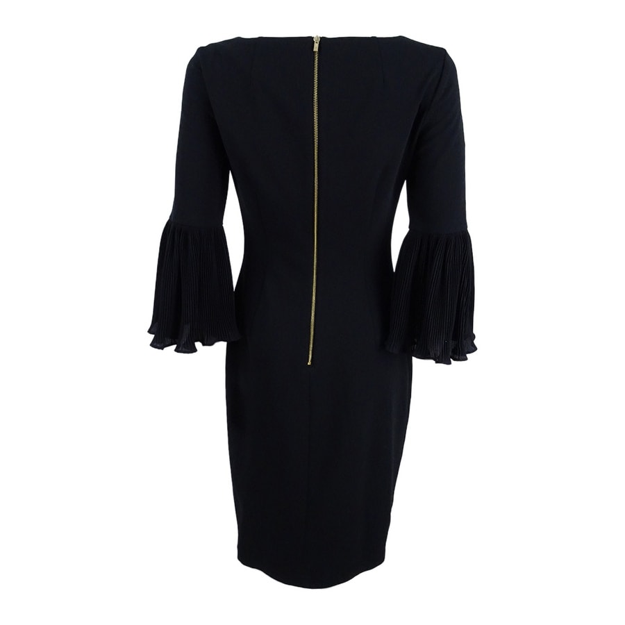 calvin klein black dress bell sleeve