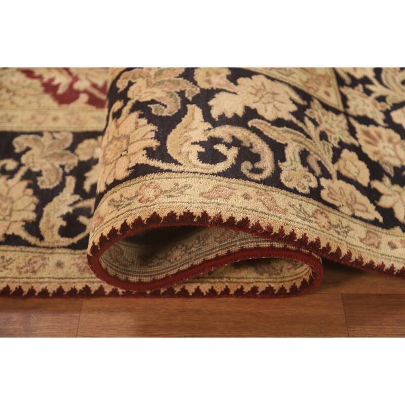 Traditional Floral Agra Oriental Area Rug Handmade Red Wool Carpet - 6'1" x 9'3"