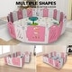 preview thumbnail 3 of 6, 20+2 Panel Baby Playpen,Foldable Playard for Baby and Kids,Adjustable Shape Play Fence with Safety Lock Gate (Pink+White)