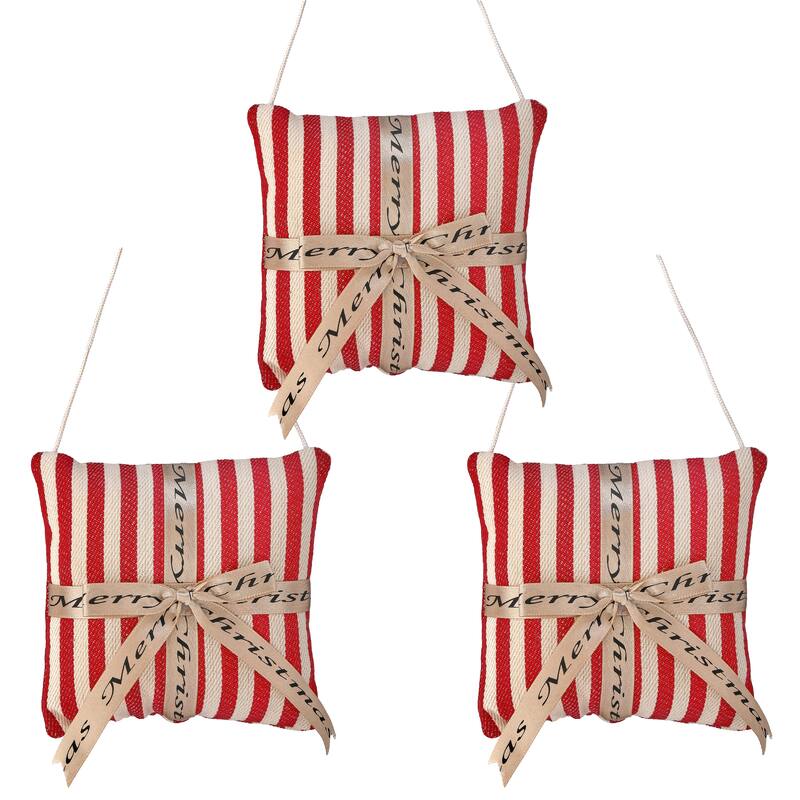 5" Fabric Pillow Ornament Set of 3