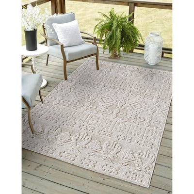 Domani Bella Neautral in Morocco Textured Indoor / Outdoor Area Rug
