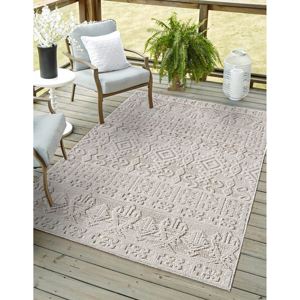 Domani Bella Neautral in Morocco Textured Indoor / Outdoor Area Rug