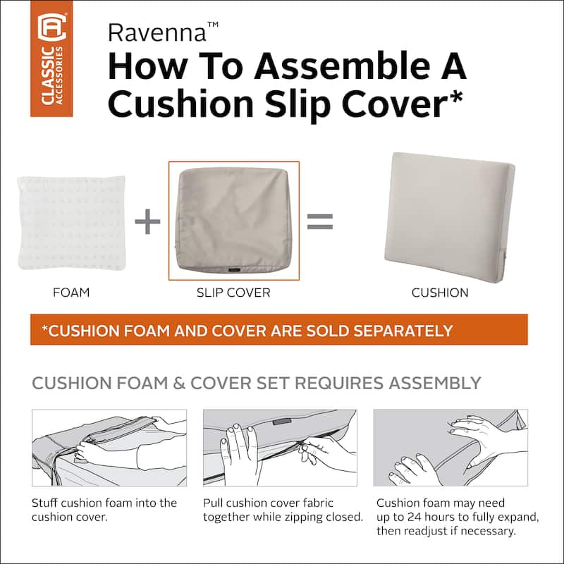Ravenna® Patio Back Cushion Slip Cover, 25"L x 22"W x 4"T