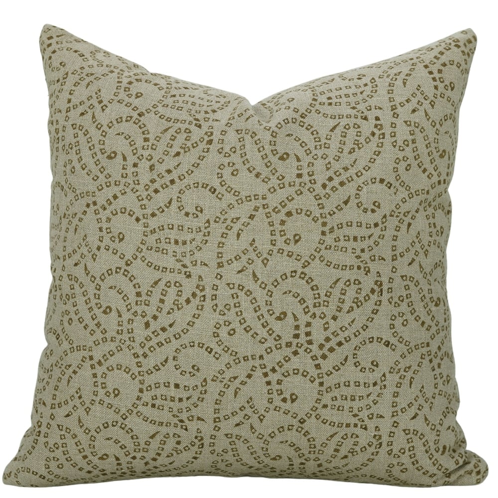 Fabdivine Dots Handmade Brown Thick Linen Farmhouse Decorative Accent