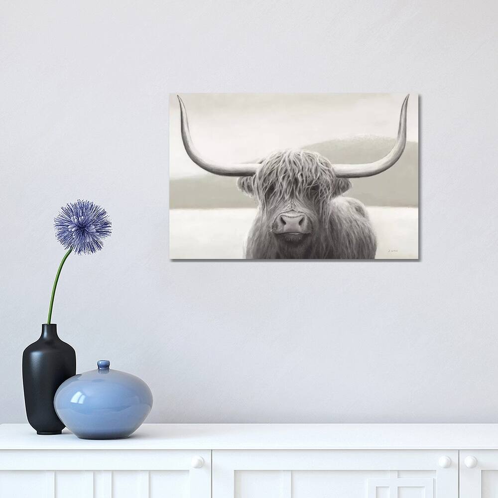 iCanvas "Highland Cow Neutral" by James Wiens Canvas Print