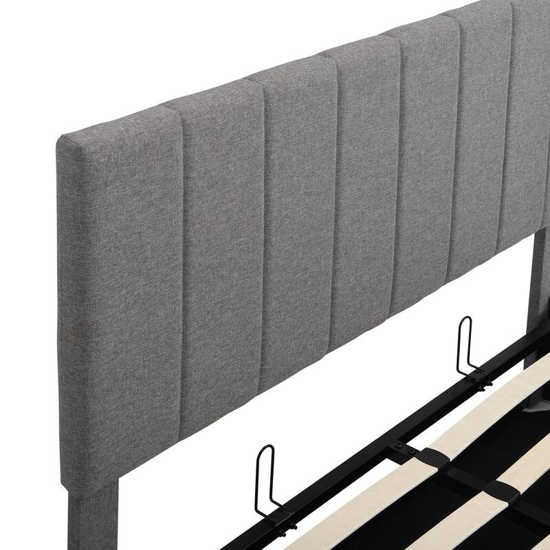 Full/Queen Upholstered Platform Bed with Lift Up Storage