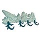 preview thumbnail 2 of 8, Cast Iron Sealife Plaque With Coral Hooks - Coastal Wall Decor - 5.75 X 15.5 X 2 inches