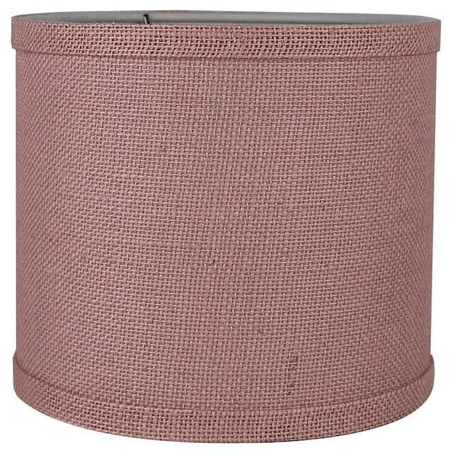 Classic Burlap Drum Lampshade, 8-inch to 16-inch Bottom Size Available - 8" - Dusty Rose