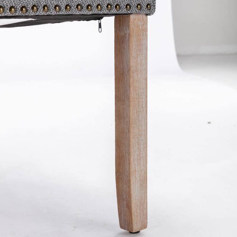 Mid-Century Nailhead Trim Dining Chairs 2-Piece Set