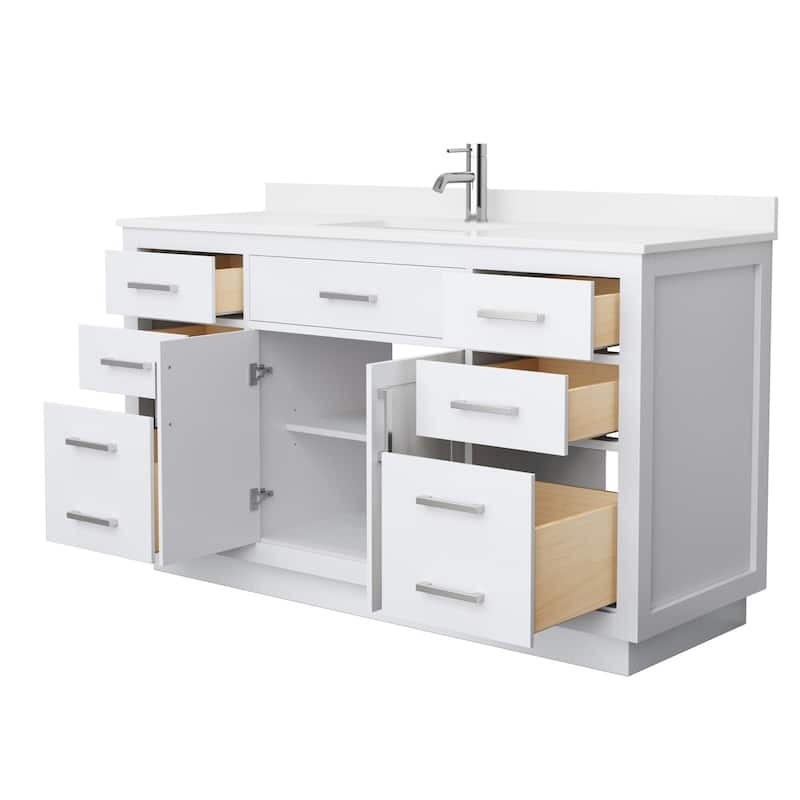 Beckett TK 60-inch Single Vanity, Single Hole Quartz Top