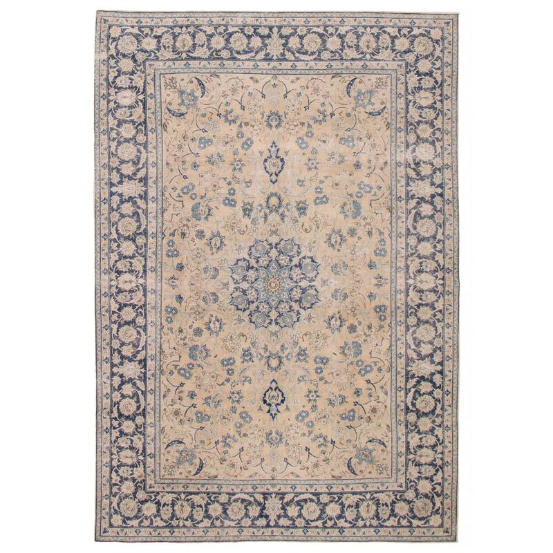 ECARPETGALLERY Hand-knotted Antalya Vintage Khaki Wool Rug - 8'5 x 11'11 - Light Khaki - 8'5 x 11'11