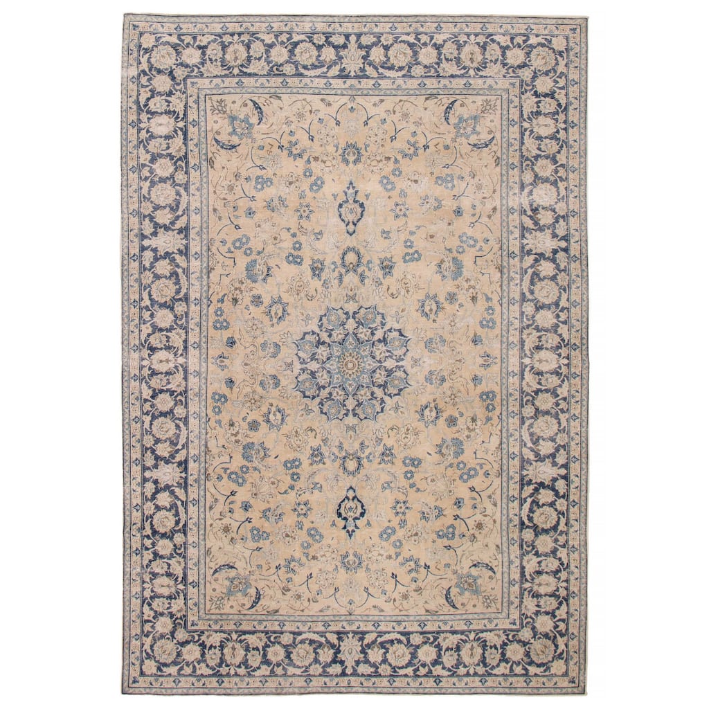 ECARPETGALLERY Hand-knotted Antalya Vintage Khaki Wool Rug - 8'5 x 11'11