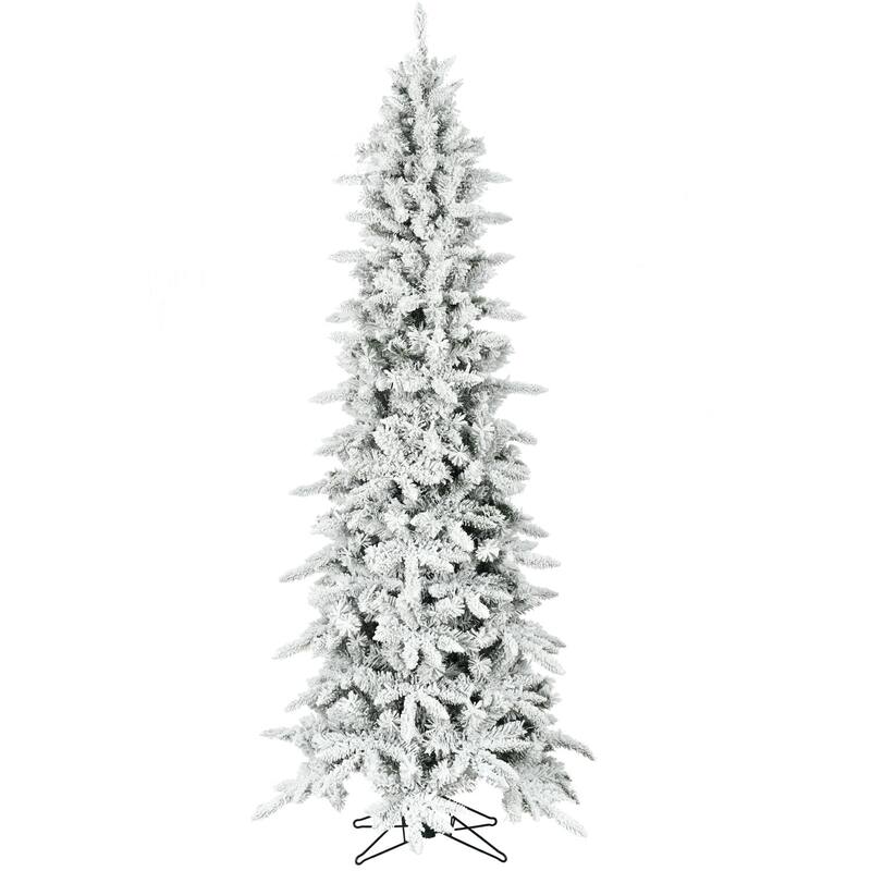 Christmas Time 6.5-Ft. Slim White Pine Flocked Christmas Tree