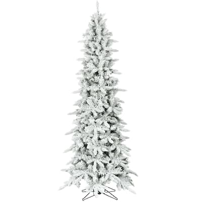 Christmas Time 6.5-Ft. Slim White Pine Flocked Christmas Tree