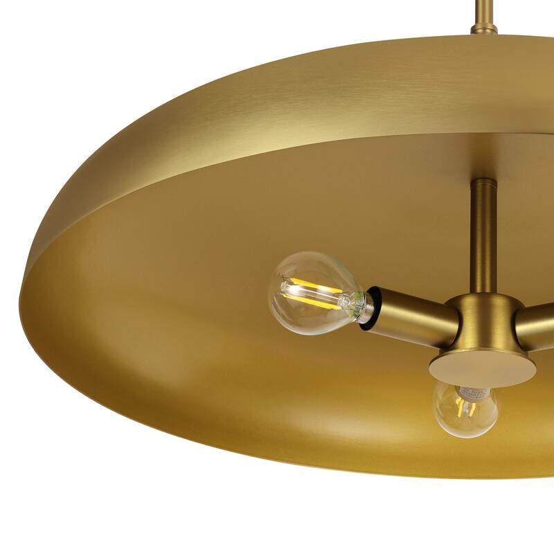 LamQee 20" Pendant Light Metal Dome Ceiling Hanging Chandelier - 19.7 inch