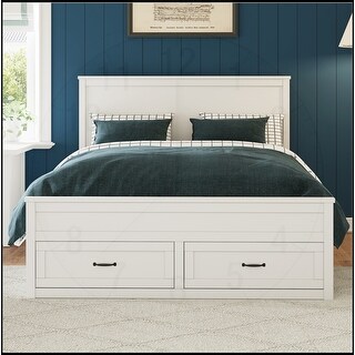 Modern Queen Size Wood Storage Bed Frame with 6 Drawers - Bed Bath ...