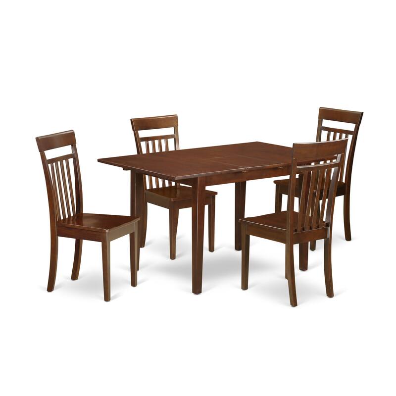 East West Furniture Dining Table Set Includes a Rectangle Wooden Table and Dining Chairs (Chair Seat Type Options)