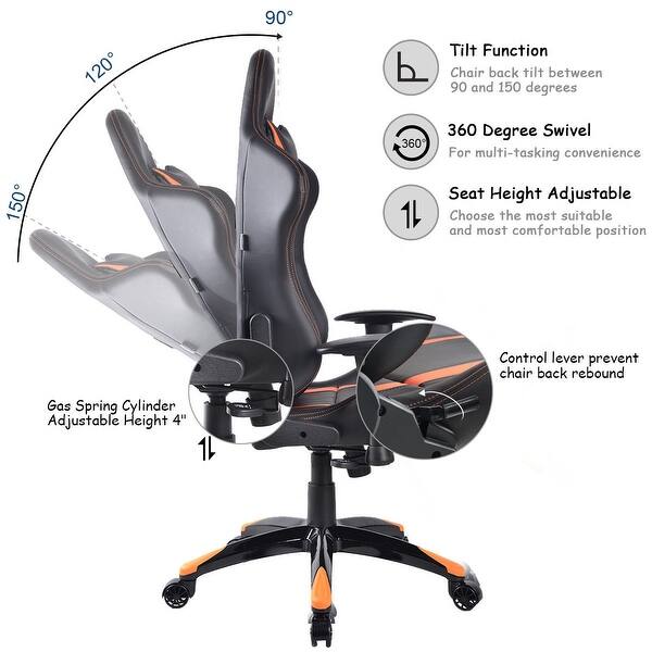 Shop Costway Racing High Back Reclining Gaming Chair Ergonomic