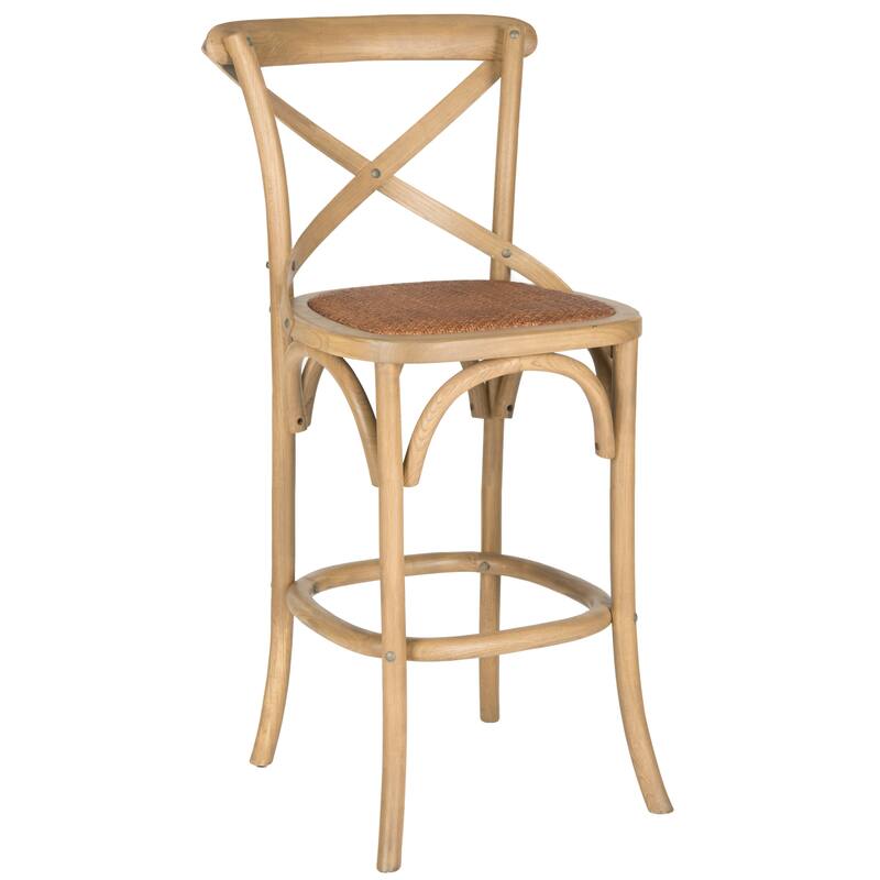 SAFAVIEH Reggie 30-inch x-Back Antique White Bar Stool - 19.7" W x 21.3" L x 44.1" H - 20Wx21Dx44H