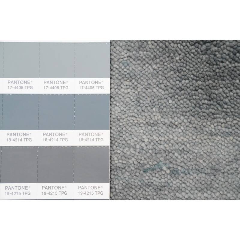 Hand Knotted Oriental 100% Wool Carpet Tribal Geometric Greys & Charcoal Gabbeh Area Rug - 7' 7'' X 5' 4''
