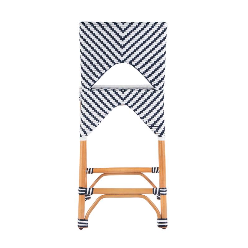 Creanly 25.25"H Seat Rattan Counter Stool with Back