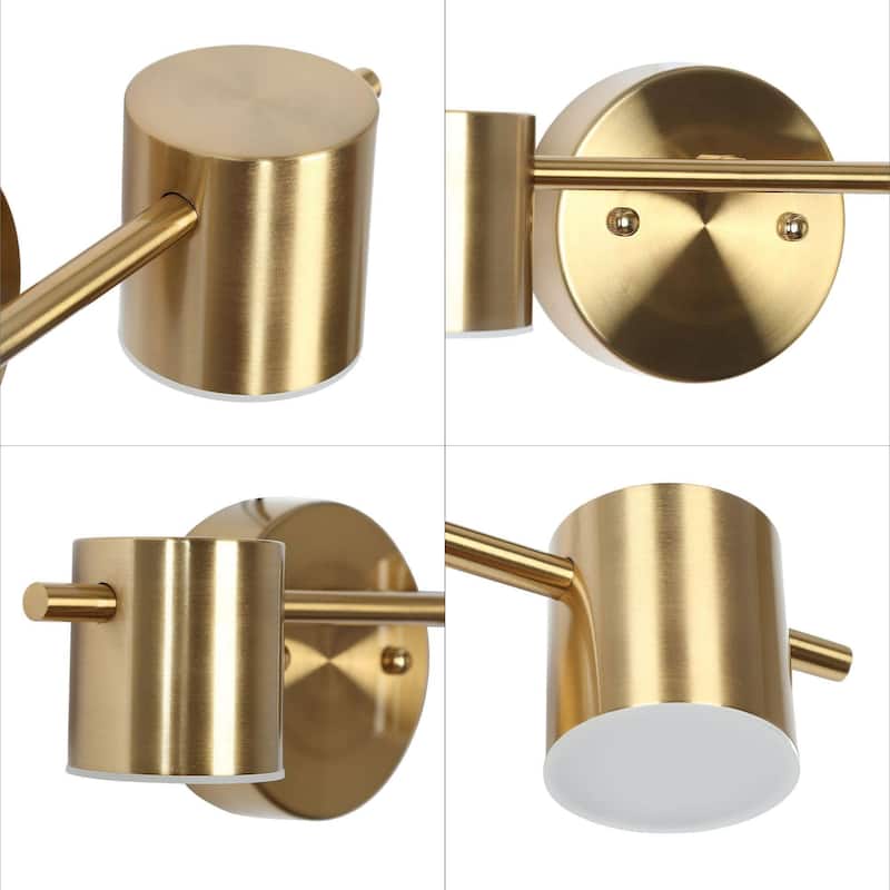 Modern 1/2/3-Light Gold Brass LED Bathroom Vanity Light Linear Wall Sconces