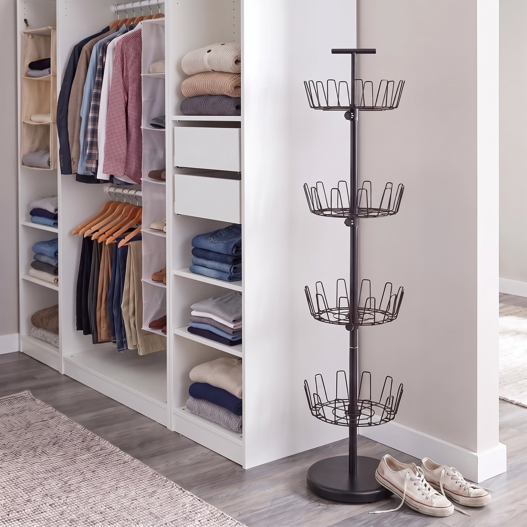 Household Essentials 4-Tier Revolving Shoe Tree