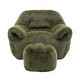 preview thumbnail 11 of 42, Bean Bag Chair, Comfy Bean Bag Sofa with Back Support, With Footstool,Faux Fur Bean Bag Chair