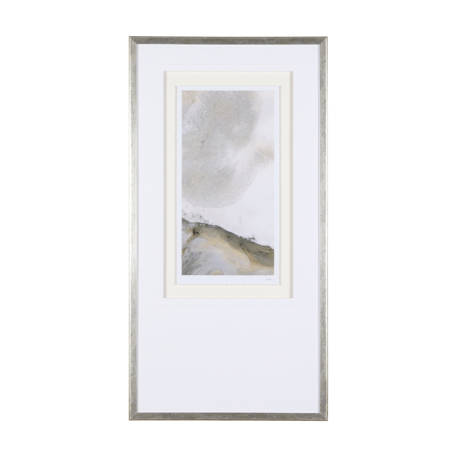 Mercana Sandy Waves I by Mercana Studio a Hand Embellished Textured Framed Art Print Matted under Glass