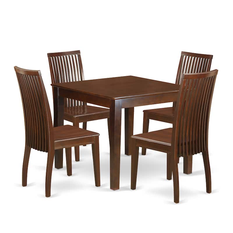East West Furniture Dinette Set Includes a Square Dining Room Table and Kitchen Dining Chairs (Pieces Options)