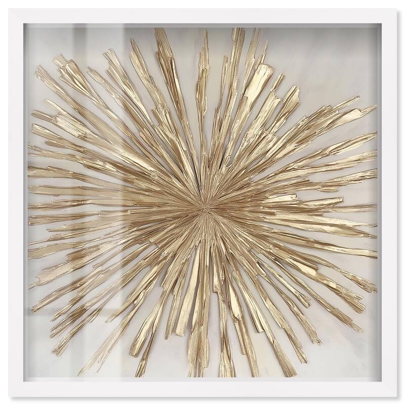Golden Zenith Shadowbox by Art Remedy - White - 16" x 16"