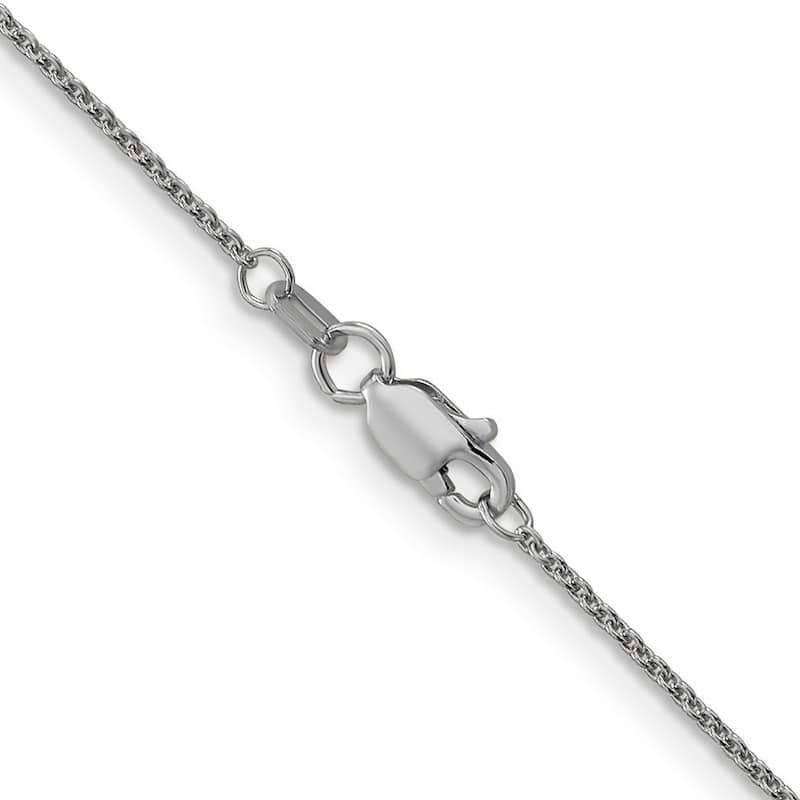 Curata 14k White Gold 10" 1mm Round Open Link Cable Chain Anklet (Lobster-claw)