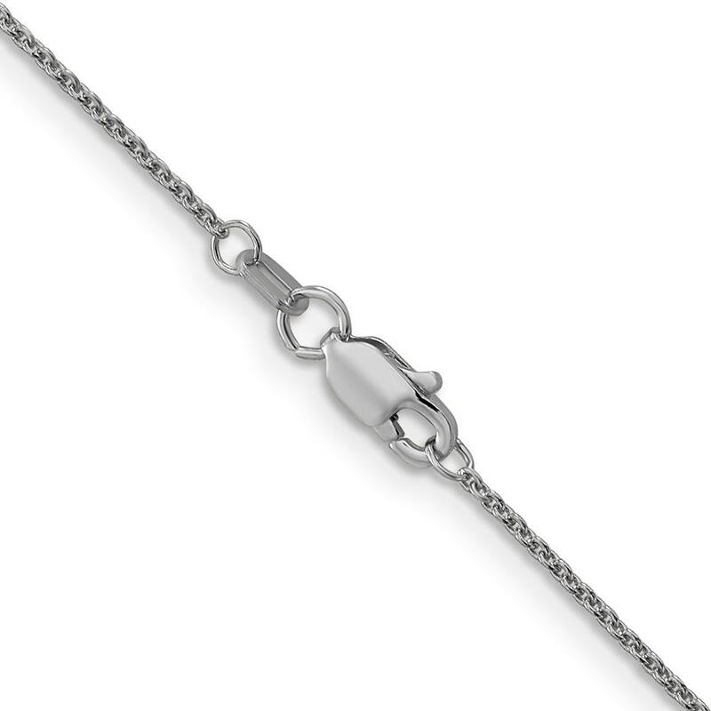 Curata Italian Solid 18k White Gold 1.15mm D/C Cable Chain Necklace Length Options: 16 18 20