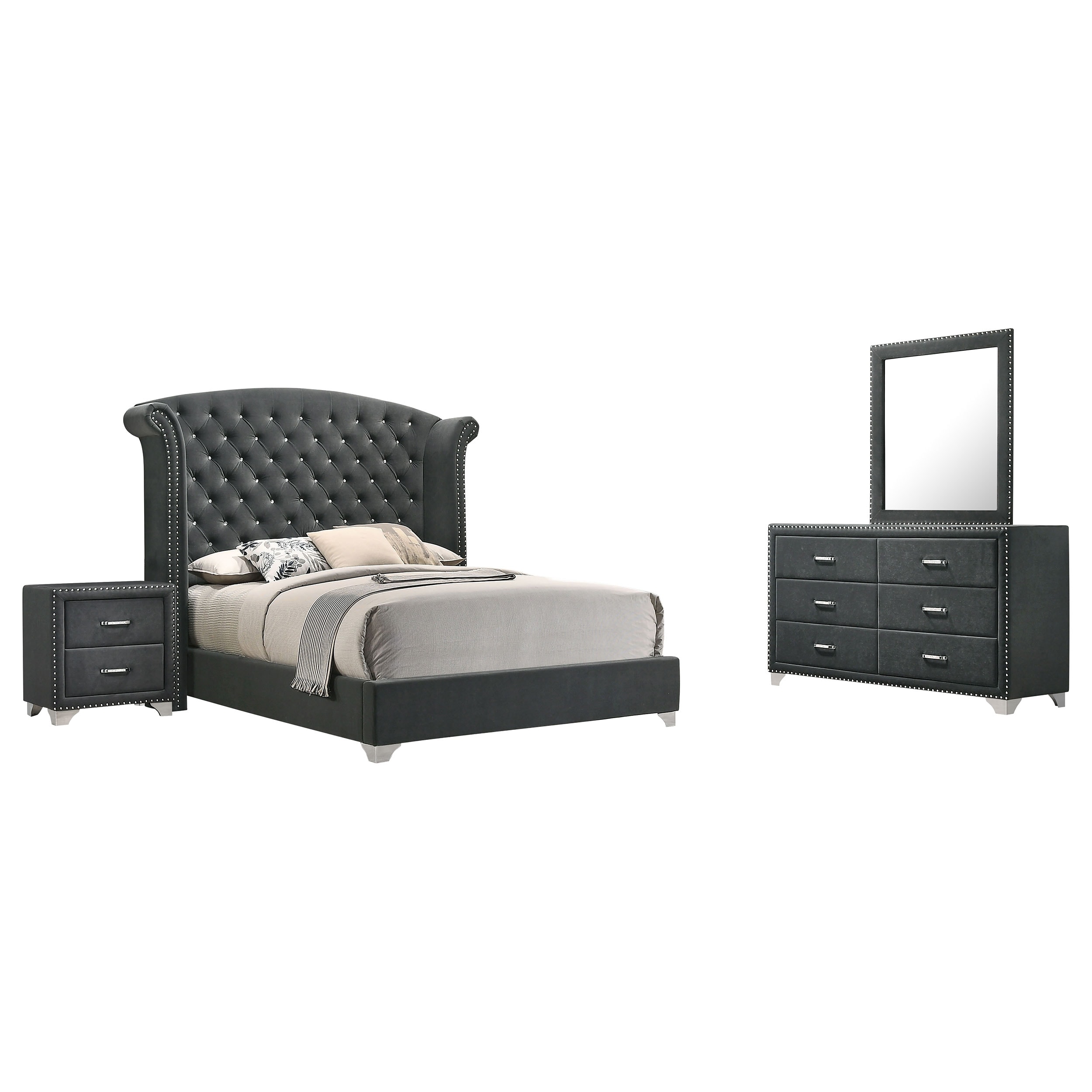 Deanna tufted top bedroom set grey
