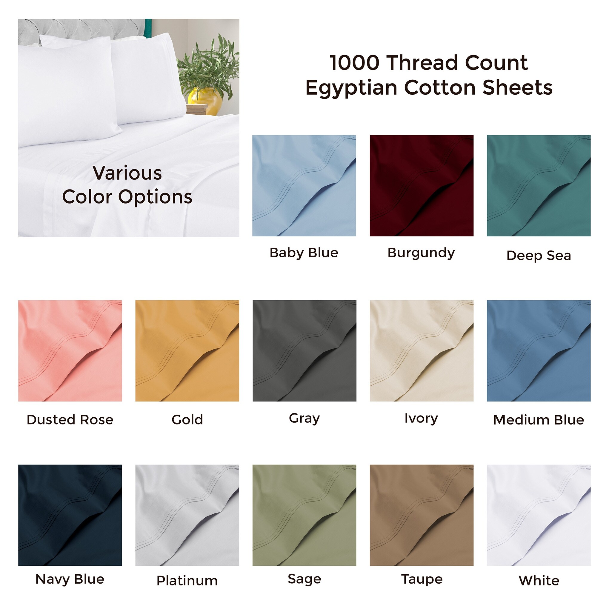 Superior Mabel Egyptian Cotton Solid Deep Pocket Sheet Set--image