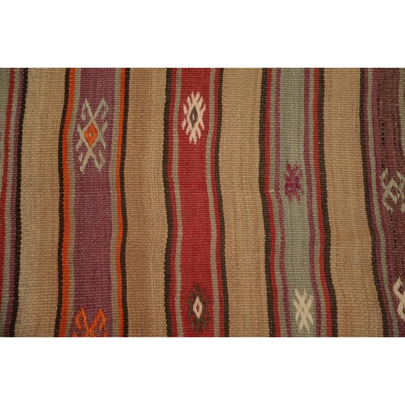 Hand Woven Oriental 100% Wool Carpet Southwestern Tribal Multi-Colored Kilim Area Rug - 7' 4'' X 4' 4''