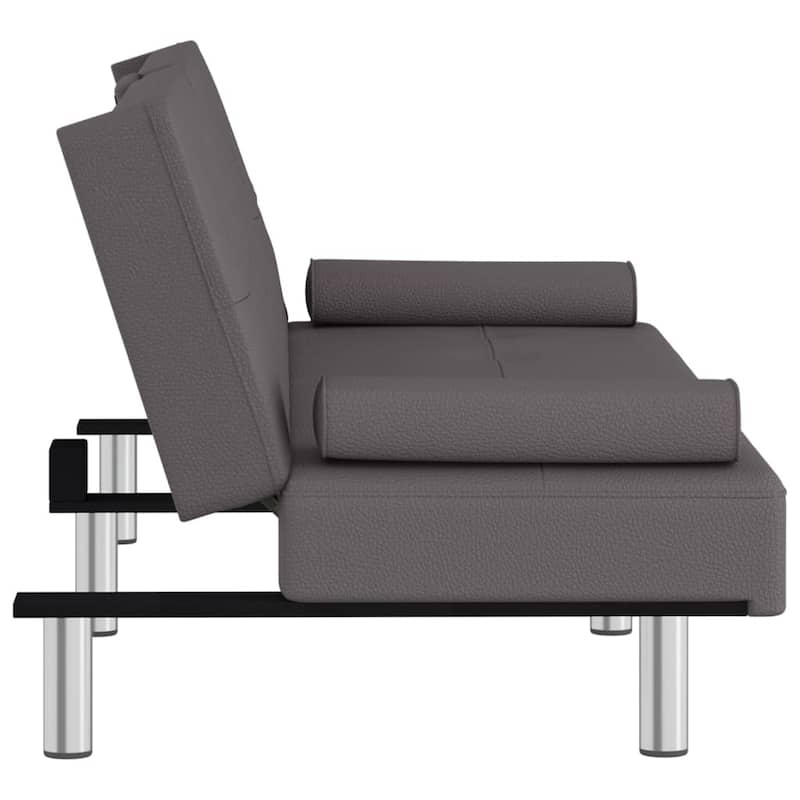 vidaXL Sofa Bed Foldable Sleeper Sofa Couch Bed with Cup Holders Faux Leather - 78.7" x 35" x 27.6"