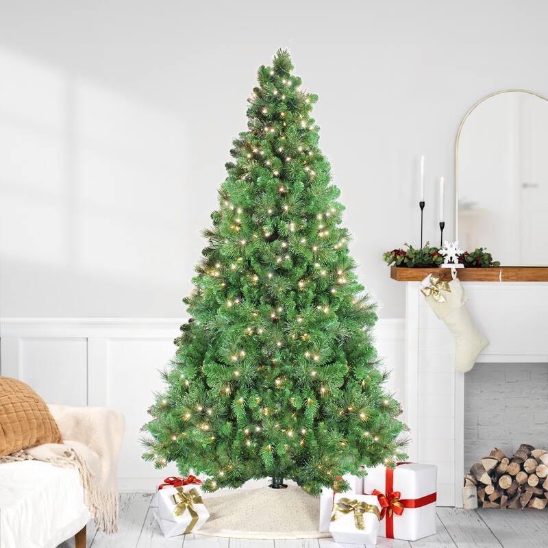 Pre-Lit Canterbury Spruce with Dew Drops Artificial Christmas Tree - 6.5' - Clear Lights - 6.5 Foot