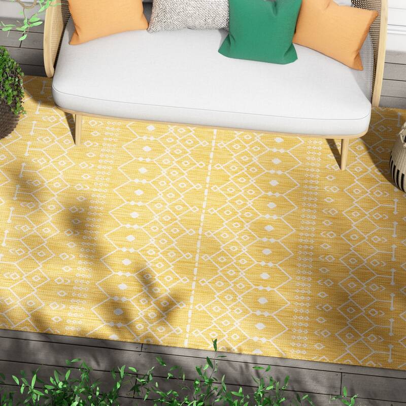 Well Woven Medusa Nord Nordic Lattice Indoor Outdoor Area Rug