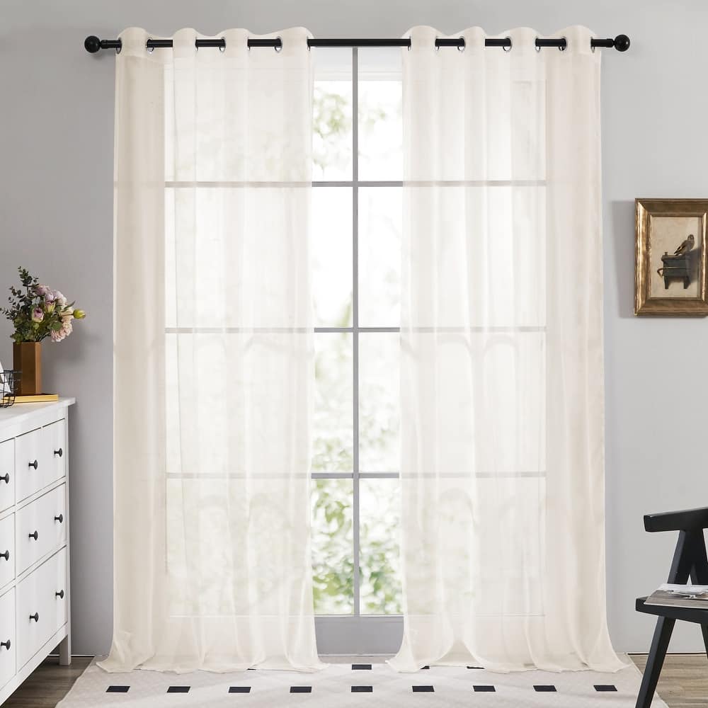 Grommet Sheer Curtain for Living Room 2 Panels