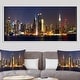 preview thumbnail 15 of 14, Designart 'New York Skyline at Night' Cityscape Photo Framed Canvas Print 60 in. wide x 28 in. high - White