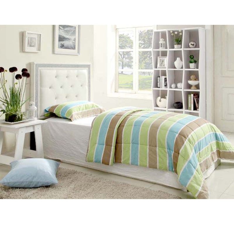 Best Master Furniture Upholstered Rhinestone Leather Headboard