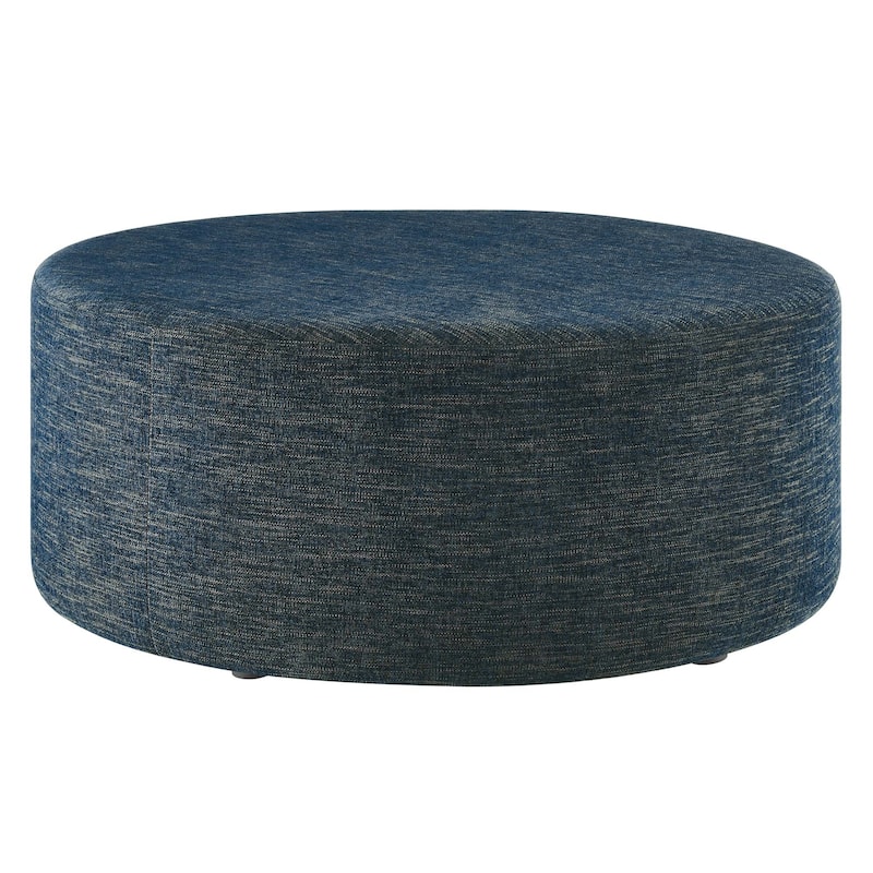Callum 16"/23"/29"/38" Round Woven Heathered Fabric Upholstered Ottoman