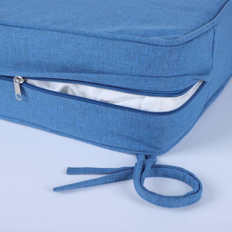 2 Pieces Waterproof Polyester Patio Seat and Back Cushions 24x24 Deep Comfort for Outdoor Seating