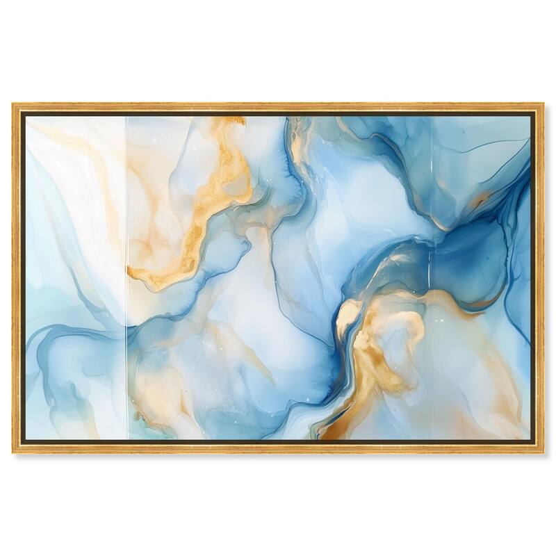 Blue Veined Gold Canvas by Art Remedy - Gold - 24" x 16"