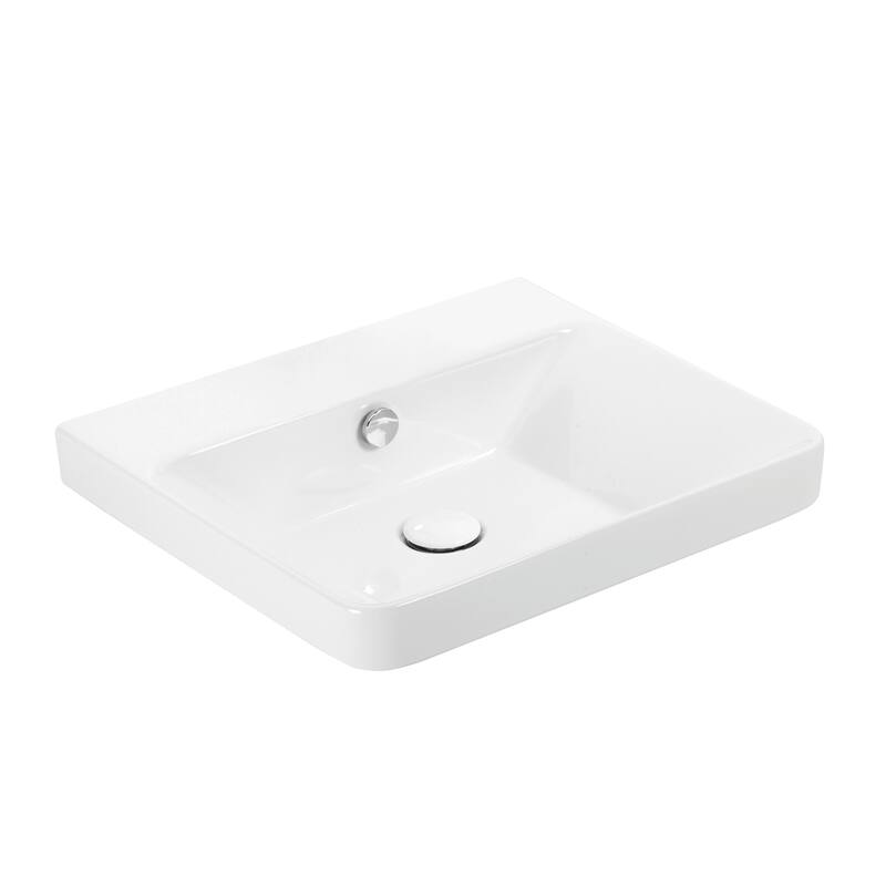 WS Bath Collections Luxury 50.00 Luxury 19-11/16" Rectangular Ceramic - Glossy White